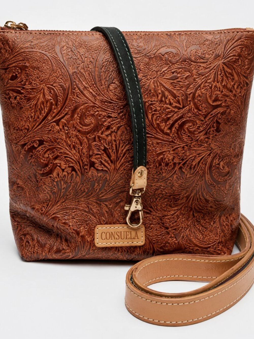 CONSUELA SALLY HOBO Large Tooled Leather Shoulder/Crossbody Bag - Picture 3 of 10